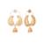 gold plated white stone studded contemporary mini jhumki dangler earrings