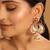 gold plated pink paisley bloom earrings