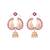 gold plated pink paisley bloom earrings
