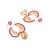 gold plated pink paisley bloom earrings