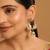 gold plated pearls studded contemporary shaped mini jhumki drop dangler earrings