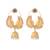 gold plated pearls studded contemporary shaped mini jhumki drop dangler earrings