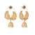 gold plated pearls studded contemporary shaped mini jhumki drop dangler earrings