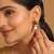 gold plated pearl drop floral shaped stud earrings