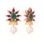 gold plated pearl drop floral shaped stud earrings