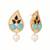 gold plated black paisley earrings