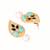 gold plated black paisley earrings