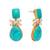 gold plated turquoise stone studded contemporary drop earrings