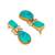 gold plated turquoise stone studded contemporary drop earrings