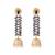 gold plated blue onyx & pearl studded dome shaped jhumkas