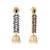 gold plated blue onyx & pearl studded dome shaped jhumkas