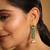 gold plated green fern earrings