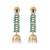gold plated green fern earrings