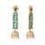 gold plated green fern earrings