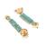 gold plated pearl & turquoise stone studded contemporary shaped jhumkas