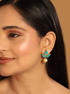 gold plated cerulean studs 1