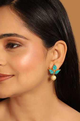 gold plated cerulean studs