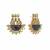 gold plated dark crystal studded contemporary floral shaped stud earrings