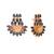 gold plated crystal studded contemporary floral shaped stud earrings