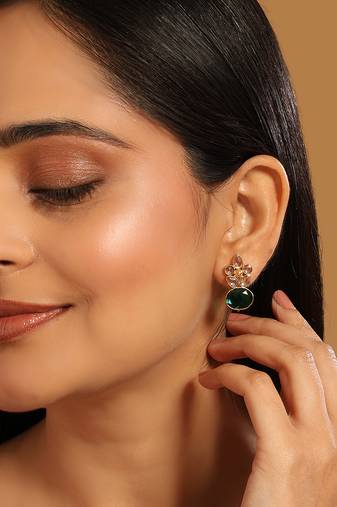 gold plated verdant bloom studs