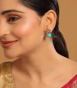 gold plated turquoise bloom studs