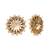 gold plated faux smoky quartz & crystal studded contemporary floral studs