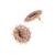 gold plated faux smoky quartz & white crystal studded contemporary floral shaped studs