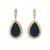 gold plated faux smoky quartz stone studded contemporary drop earrings
