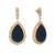 gold plated faux smoky quartz stone studded contemporary drop earrings
