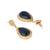 gold plated faux smoky quartz stone studded contemporary drop earrings