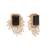 gold plated noir spark contemporary stud earrings