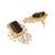 gold plated noir spark contemporary stud earrings