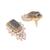 gold plated labradorite stone contemporary stud earrings
