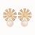 gold plated pearl drop zircon floral shaped mini stud earrings