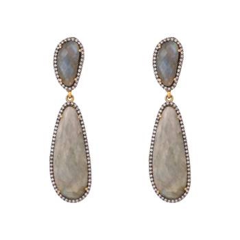 gold plated labradorite stone contemporary drop earrings 3