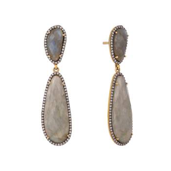 gold plated labradorite stone contemporary drop earrings 4