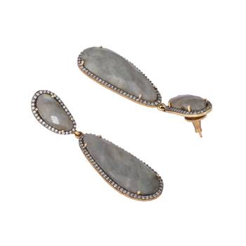 gold plated labradorite stone contemporary drop earrings 5