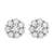 Rhodium plated zircon studded floral statement stud earrings