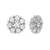 Rhodium plated zircon studded floral statement stud earrings