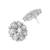 Rhodium plated zircon studded floral statement stud earrings