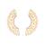 gold plated zircon studded & pearl beaded contemporary shaped statement stud earrings