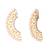 gold plated zircon studded & pearl beaded contemporary shaped statement stud earrings