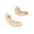 gold plated zircon studded & pearl beaded contemporary shaped statement stud earrings