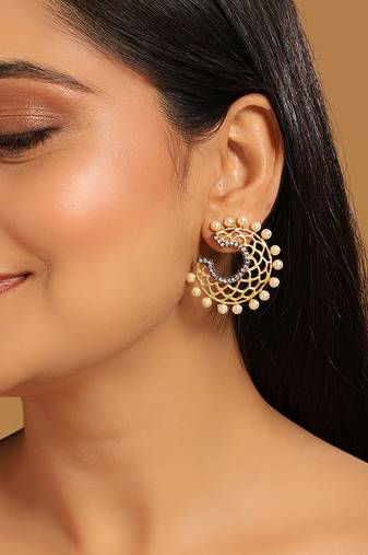 gold plated celestial filigree earrings