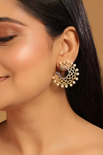 22k gold plated celestial filigree earrings