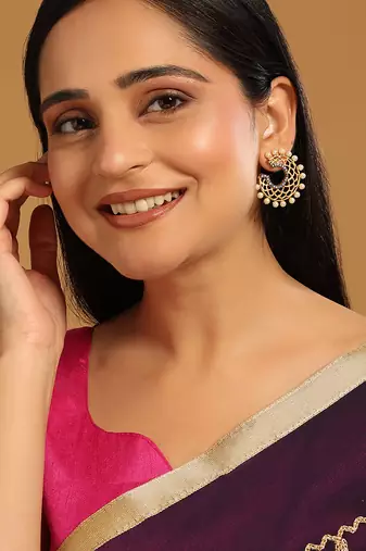 gold plated celestial filigree earrings