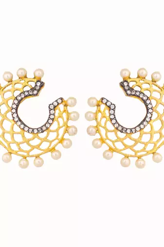 gold plated celestial filigree earrings