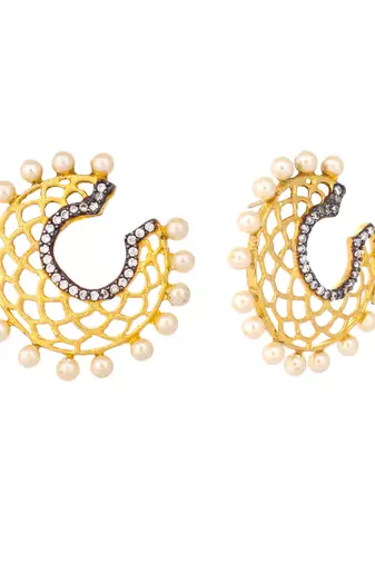gold plated celestial filigree earrings