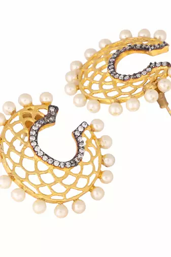 gold plated celestial filigree earrings