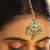 gold plated lush green maang tikka & earrings set